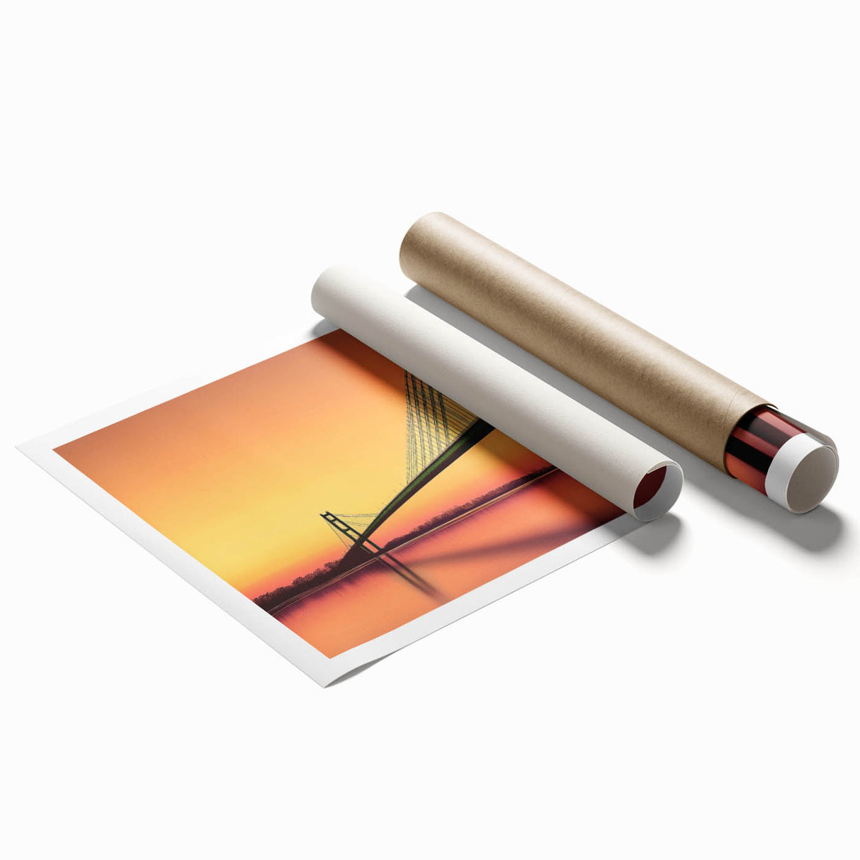 Extra large rolled print featuring a floral art design in soft pastel shades.