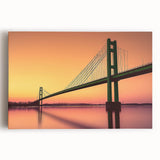 Black and white stretched canvas of modern architecture, ideal for kitchen wall art.