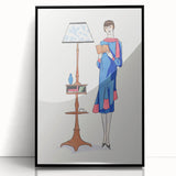 Chic Art Deco Wall Art – Stylish Reading Woman in Vibrant Colors