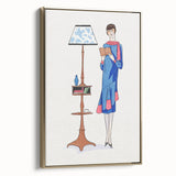 Chic Art Deco Wall Art – Stylish Reading Woman in Vibrant Colors