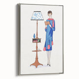 Chic Art Deco Wall Art – Stylish Reading Woman in Vibrant Colors
