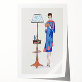 Chic Art Deco Wall Art – Stylish Reading Woman in Vibrant Colors