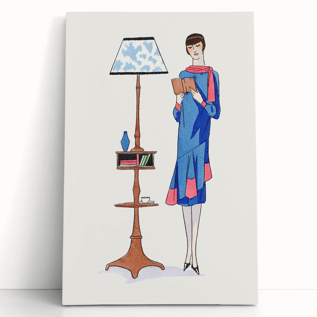 Chic Art Deco Wall Art – Stylish Reading Woman in Vibrant Colors