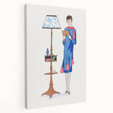 Chic Art Deco Wall Art – Stylish Reading Woman in Vibrant Colors