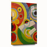 Colorful Geometric Circles Art - Bold Abstract Cubism Wall Decor