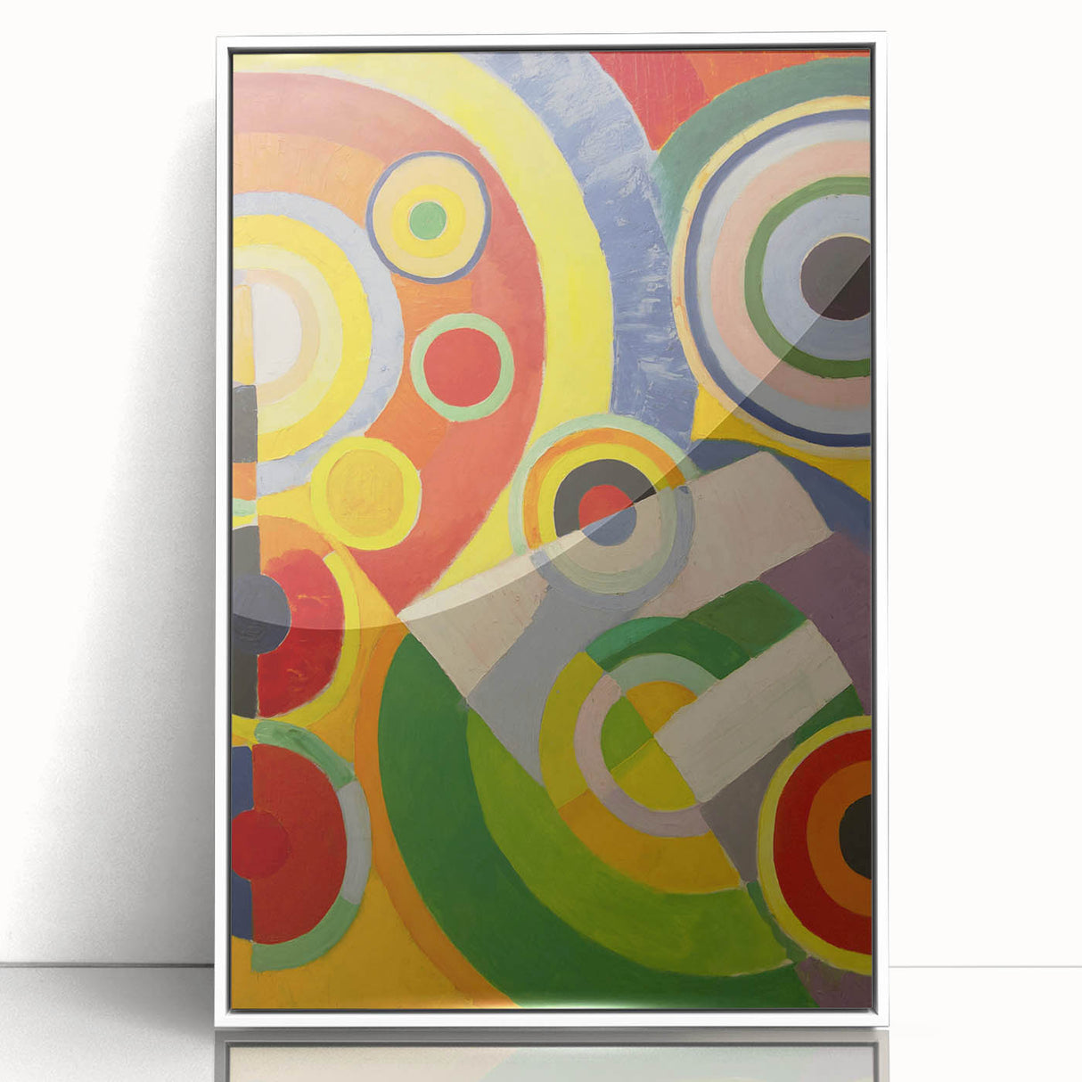 Colorful Geometric Circles Art - Bold Abstract Cubism Wall Decor