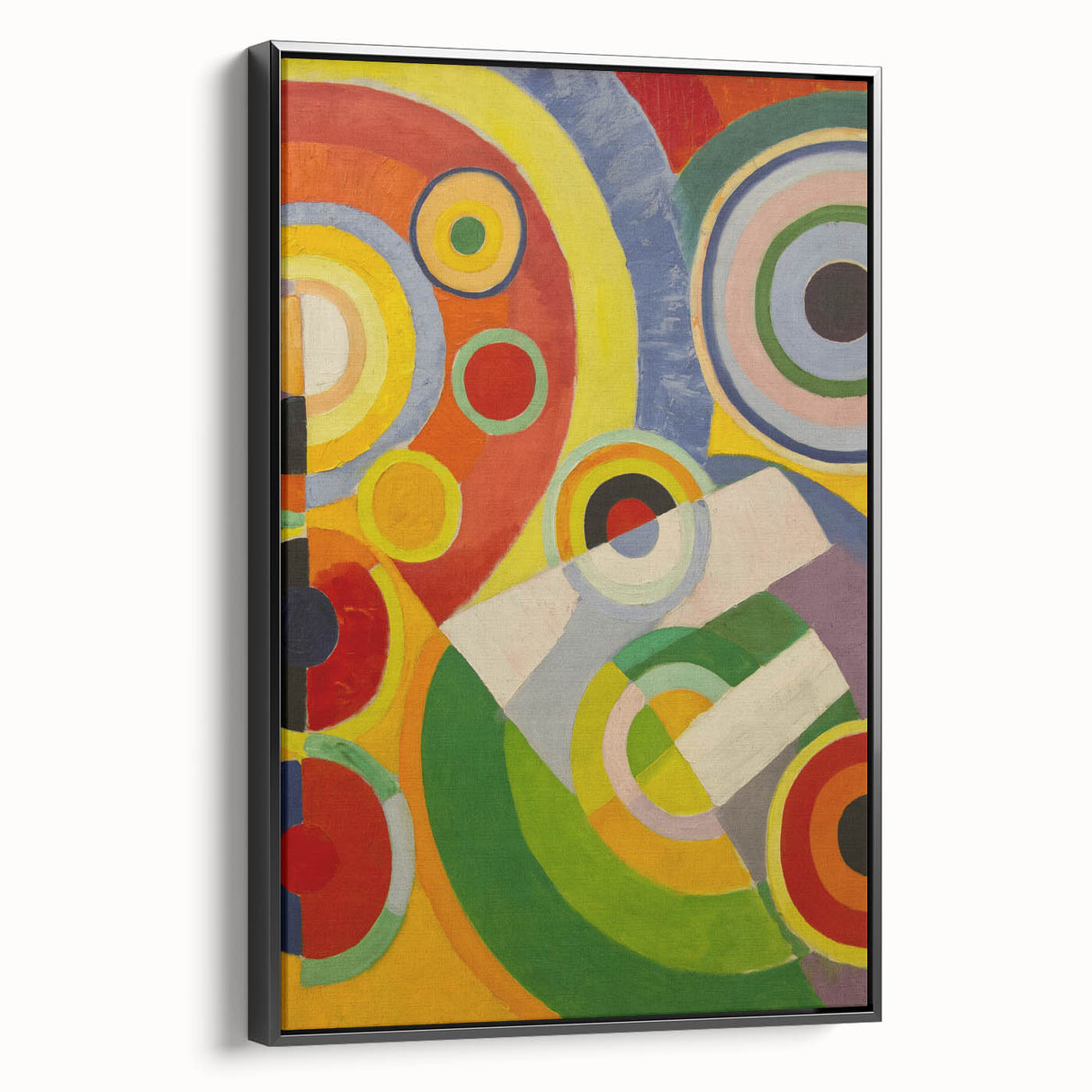 Colorful Geometric Circles Art - Bold Abstract Cubism Wall Decor