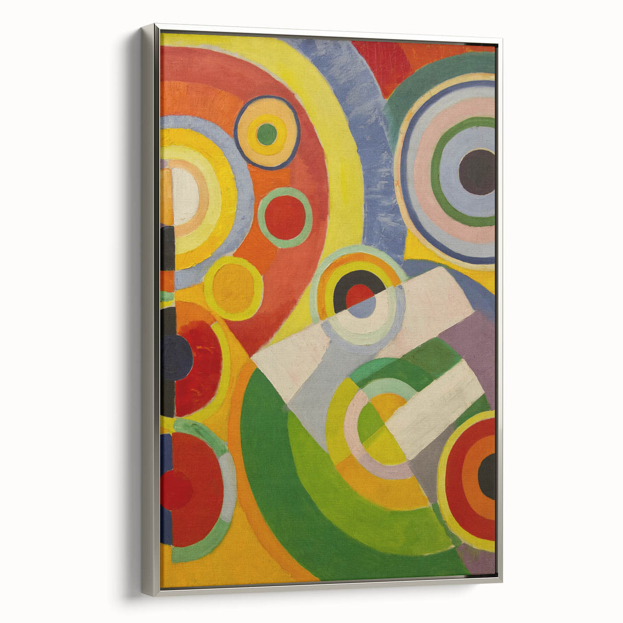 Colorful Geometric Circles Art - Bold Abstract Cubism Wall Decor