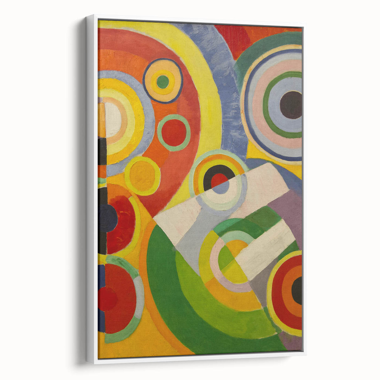 Colorful Geometric Circles Art - Bold Abstract Cubism Wall Decor