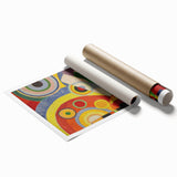 Colorful Geometric Circles Art - Bold Abstract Cubism Wall Decor