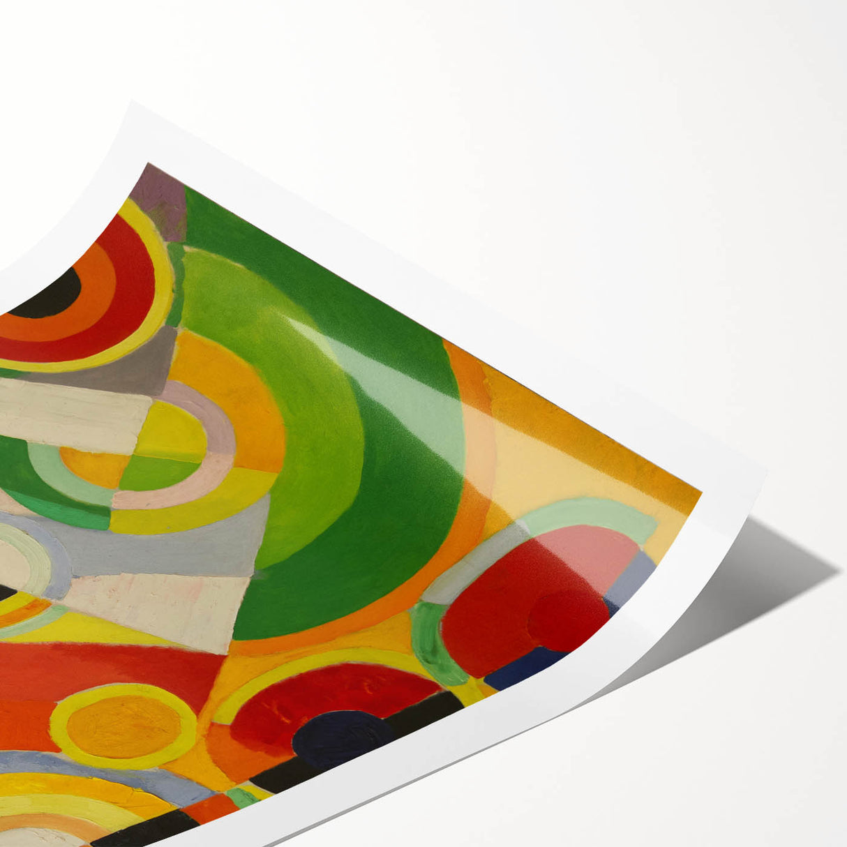 Colorful Geometric Circles Art - Bold Abstract Cubism Wall Decor