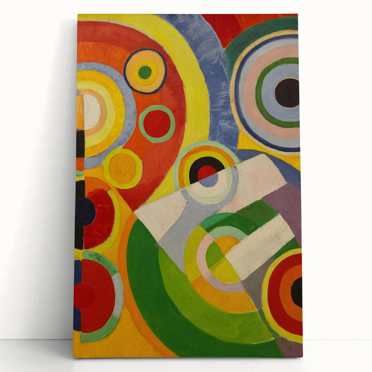 Colorful Geometric Circles Art - Bold Abstract Cubism Wall Decor