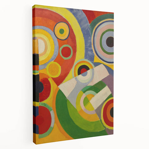 Colorful Geometric Circles Art - Bold Abstract Cubism Wall Decor