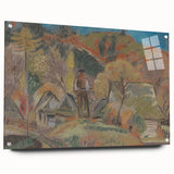 Expressionist Village Landscape - Modern Expressionism Wall Art Print