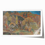 Expressionist Village Landscape - Modern Expressionism Wall Art Print