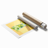 Extra large rolled print featuring a detailed floral design in soft pastel shades.