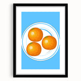 Extra large framed abstract art print featuring colorful, textured fruits, ideal for living room decor.