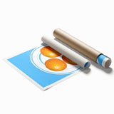 Extra large rolled print featuring an assortment of fruits in vibrant colors.