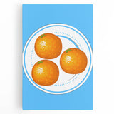 Black and white stretched canvas featuring an assortment of fruits, ideal for kitchen wall art.