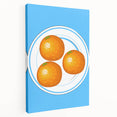 Large stretched canvas featuring an array of vibrant, colorful fruits, ideal for kitchen wall art.