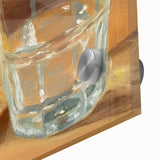 Close-up of large abstract wall art featuring pastries in muted pastel shades on acrylic glass, ideal for dining room decor.