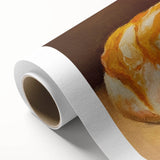 Art deco poster of assorted pastries in pastel shades on rolled canvas, ideal for nursery wall art or dining room.