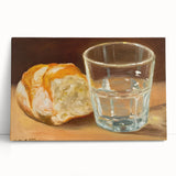 Black and white photo of assorted pastries on a stretched canvas, ideal for kitchen wall art.