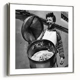 Landscape art painting of a bustling market scene in vibrant colors on a framed canvas, suitable for dining room decor.