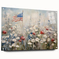 Patriotic Wildflowers & Flag - Patriotic Wall Art