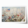 Patriotic Wildflowers & Flag - Patriotic Wall Art