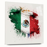 Mexican Fiesta Wall Art - Vibrant Splattered Mexican Flag Print