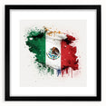 Mexican Fiesta Wall Art - Vibrant Splattered Mexican Flag Print