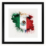 Mexican Fiesta Wall Art - Vibrant Splattered Mexican Flag Print