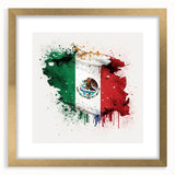 Mexican Fiesta Wall Art - Vibrant Splattered Mexican Flag Print