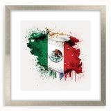 Mexican Fiesta Wall Art - Vibrant Splattered Mexican Flag Print