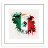 Mexican Fiesta Wall Art - Vibrant Splattered Mexican Flag Print