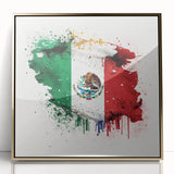 Mexican Fiesta Wall Art - Vibrant Splattered Mexican Flag Print