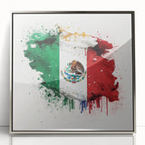 Mexican Fiesta Wall Art - Vibrant Splattered Mexican Flag Print