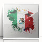 Mexican Fiesta Wall Art - Vibrant Splattered Mexican Flag Print