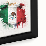Mexican Fiesta Wall Art - Vibrant Splattered Mexican Flag Print