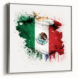 Mexican Fiesta Wall Art - Vibrant Splattered Mexican Flag Print