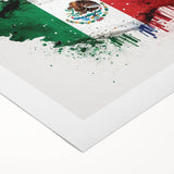 Mexican Fiesta Wall Art - Vibrant Splattered Mexican Flag Print