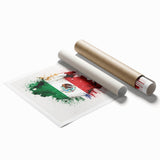 Mexican Fiesta Wall Art - Vibrant Splattered Mexican Flag Print