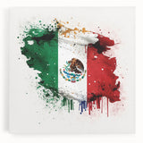 Mexican Fiesta Wall Art - Vibrant Splattered Mexican Flag Print