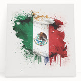 Mexican Fiesta Wall Art - Vibrant Splattered Mexican Flag Print