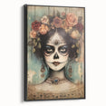 Floral Sugar Skull Woman – Día de los Muertos Wall Art