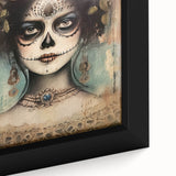 Floral Sugar Skull Woman – Día de los Muertos Wall Art
