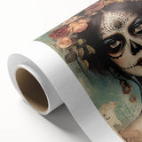 Floral Sugar Skull Woman – Día de los Muertos Wall Art