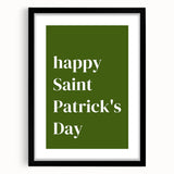 Happy St. Patrick's Day Wall Art – Irish Shamrock Decor Print