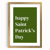 Happy St. Patrick's Day Wall Art – Irish Shamrock Decor Print